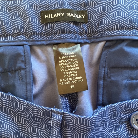 Hilary Radley Blue Cotton Capris Pants. Size 16. Excellent Condition. Like New! - Picture 5 of 5